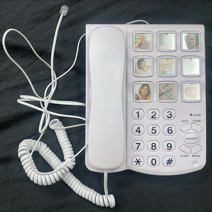 Teléfono Fijo con Cable de Botón Grande para Personas Mayores