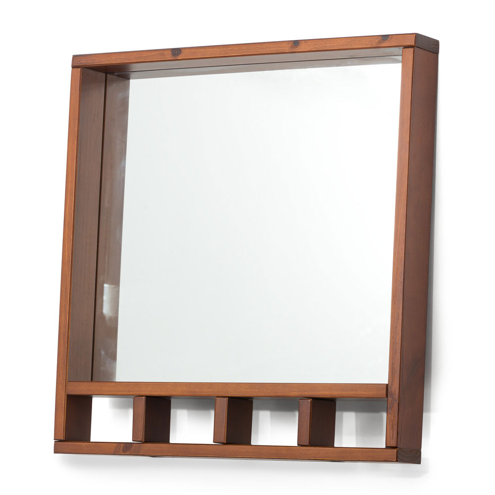 Espejo Decoratta 75x80x11cm con balda en madera maciza